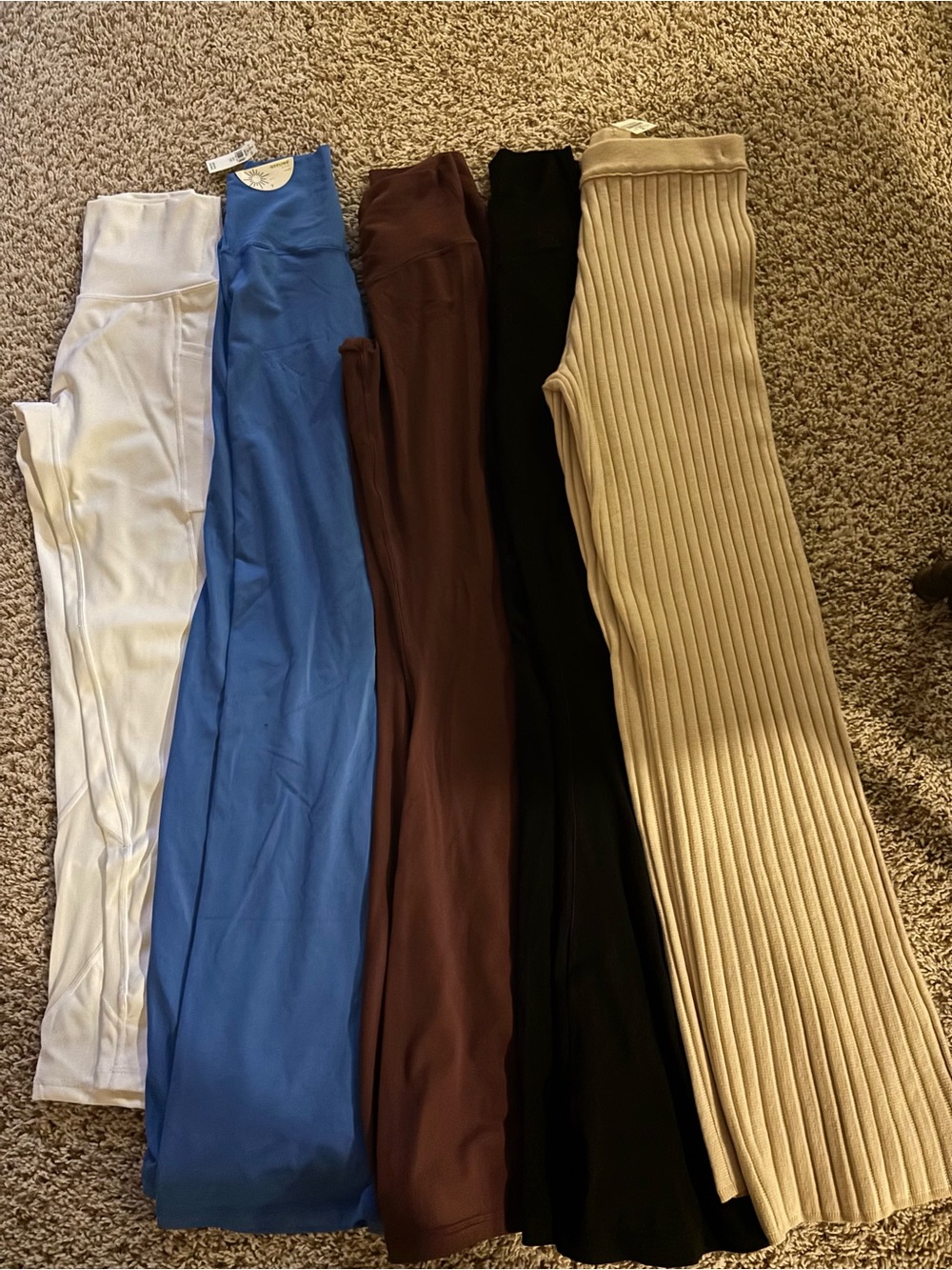 New or like new aerie Leggings-White, Blue, Brown, Black, Tan